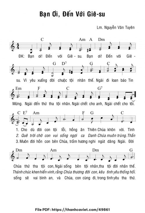Bạn ơi đến với Giêsu - Lm. Nguyễn Văn Tuyên - trang 1
