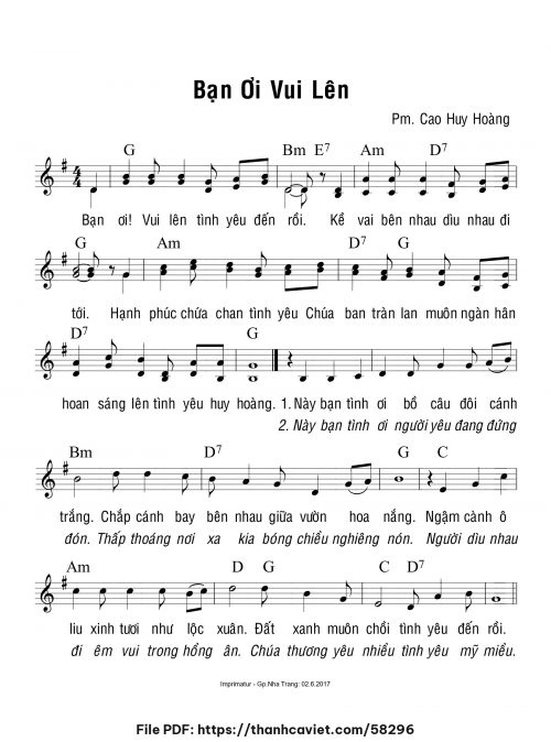 Bạn ơi vui lên - Cao Huy Hoàng - trang 1