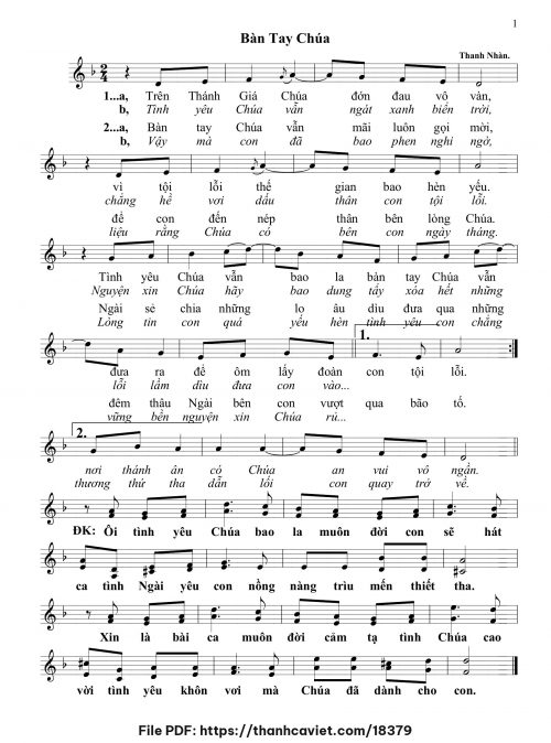 Bàn tay Chúa - Thanh Nhàn - trang 1
