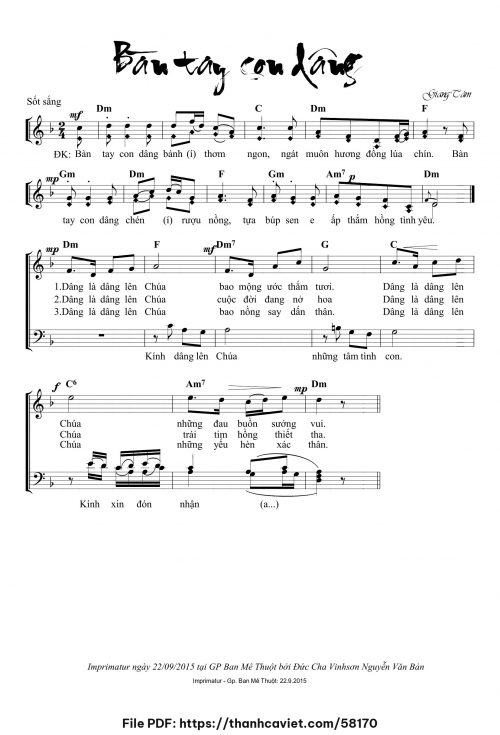Bàn tay con dâng - Lm. Giang Tâm - trang 1