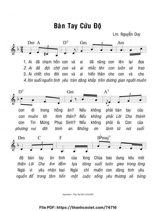 Bàn tay cứu độ - Lm. Nguyễn Duy - trang 1