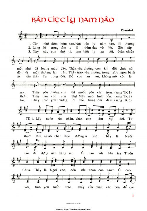 Bàn tiệc ly năm nào - Phanxicô - trang 1