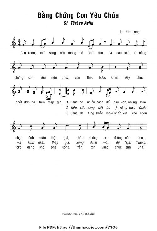 Bằng chứng con yêu Chúa - Lm. Kim Long - trang 1