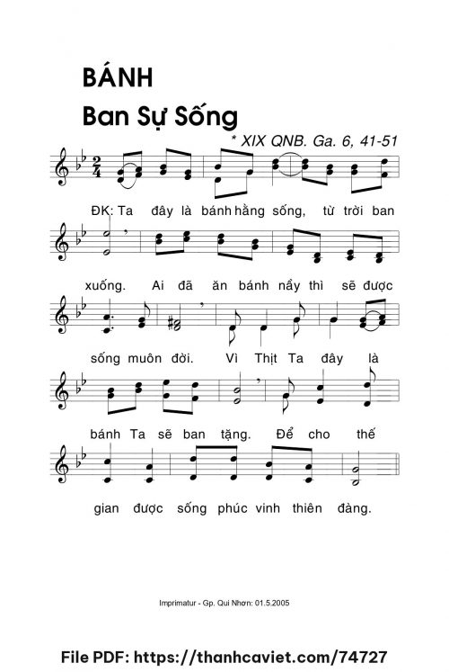 Bánh ban sự sống - Lm. La Thập Tự - trang 1