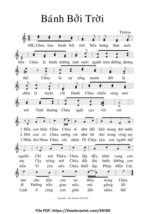 Bánh bởi trời - Sr. Têrêsa - trang 1