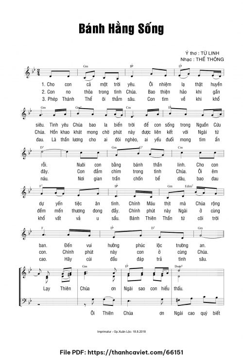 Bánh hằng sống - Thế Thông - Ý thơ: Từ Linh - trang 1