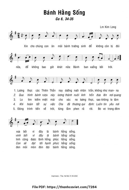Bánh hằng sống - Lm. Kim Long - trang 1