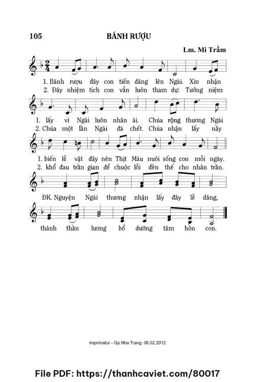 Bánh rượu - Lm. Mi Trầm - trang 1