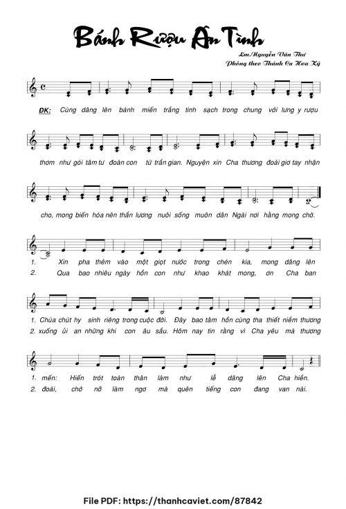 Bánh rượu ân tình - Lm. Nguyễn Văn Thư - trang 1
