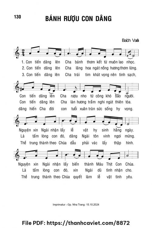 Bánh rượu con dâng - Lm. Bạch Vân - trang 1