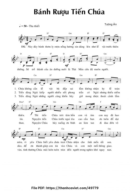 Bánh rượu tiến Chúa - Tường Ân - trang 1