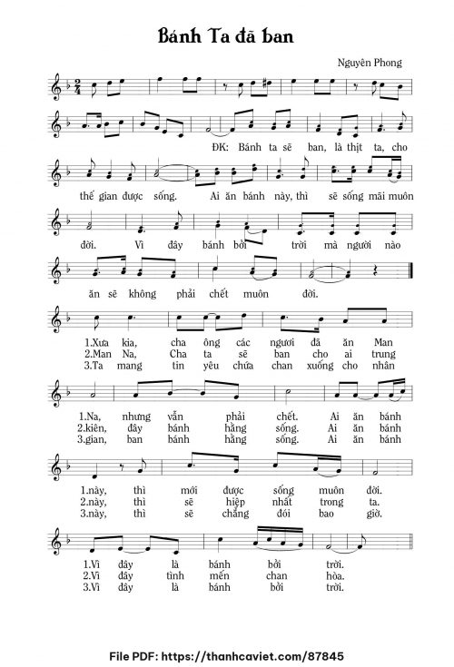 Bánh ta đã ban - Nguyên Phong - trang 1