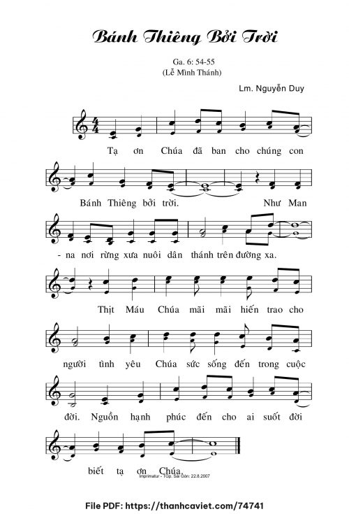 Bánh thiêng bởi trời - Lm. Nguyễn Duy - trang 1
