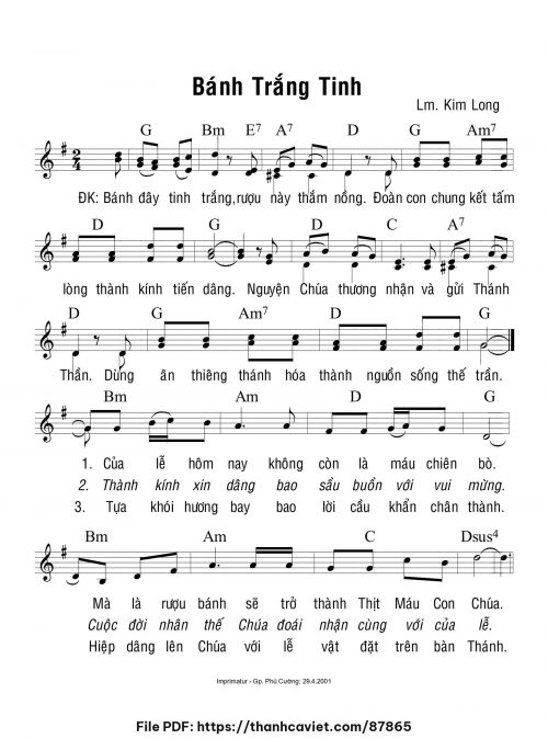 Bánh trắng tinh - Lm. Kim Long - trang 1