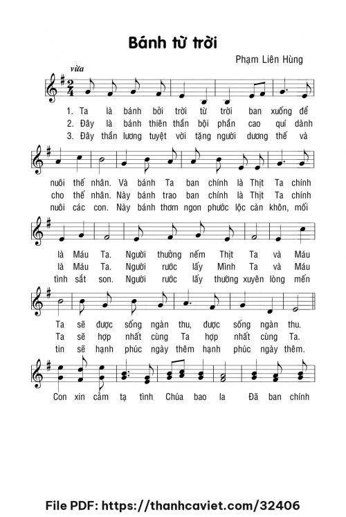 Bánh từ trời - Lm. Phạm Liên Hùng - trang 1