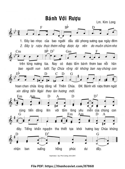Bánh với rượu - Lm. Kim Long - trang 1