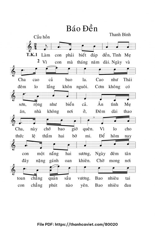 Báo đền - Lm. Thanh Bình - trang 1