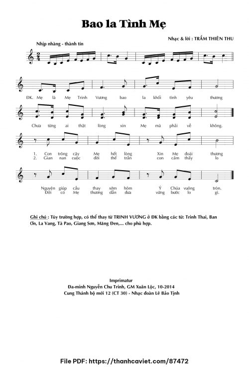Bao la tình Mẹ - Trầm Thiên Thu - trang 1