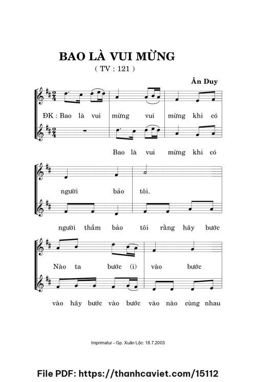 Bao là vui mừng - Ân Duy - trang 1