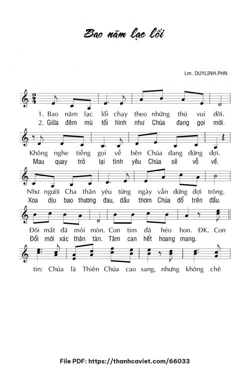 Bao năm lạc lối - Lm. DUYLINH.PHN - trang 1