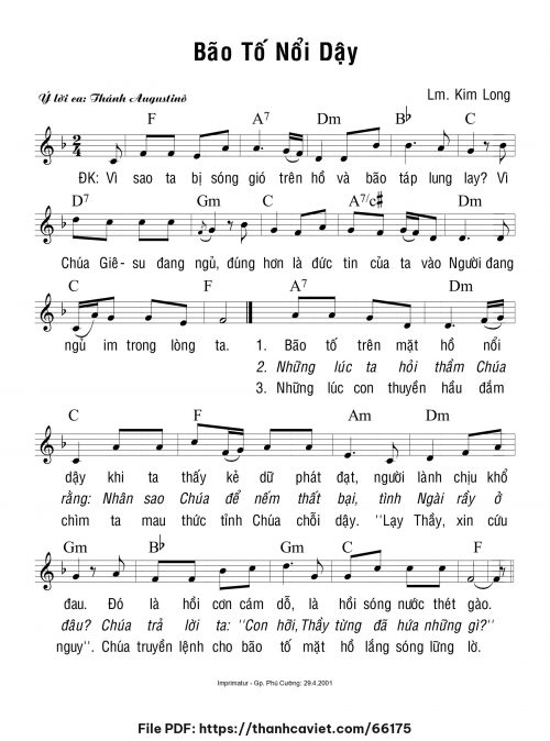 Bão tố nổi dậy - Lm. Kim Long - trang 1