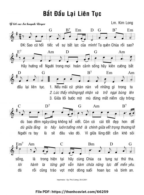 Bắt đầu lại liên tục - Lm. Kim Long - trang 1