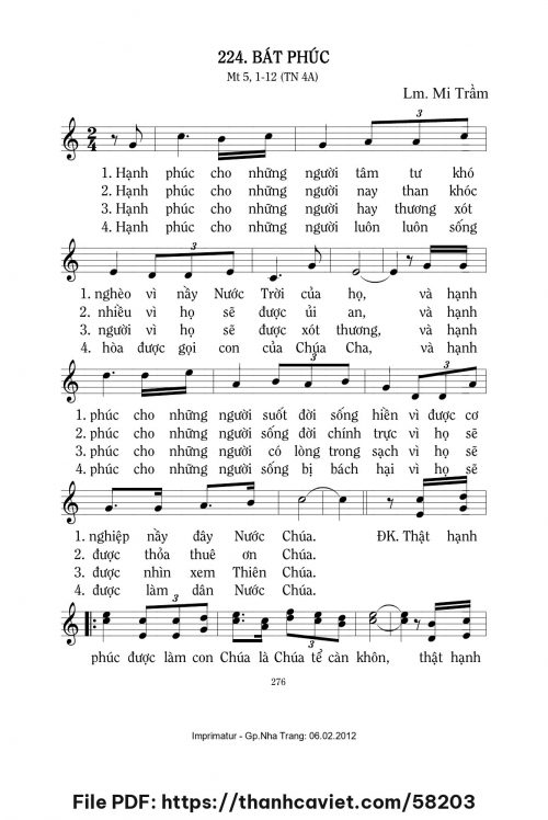 Bát phúc - Lm. Mi Trầm - trang 1