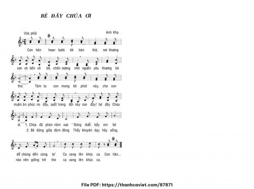 Bé đây Chúa ơi - Lm. Anh Kha - trang 1