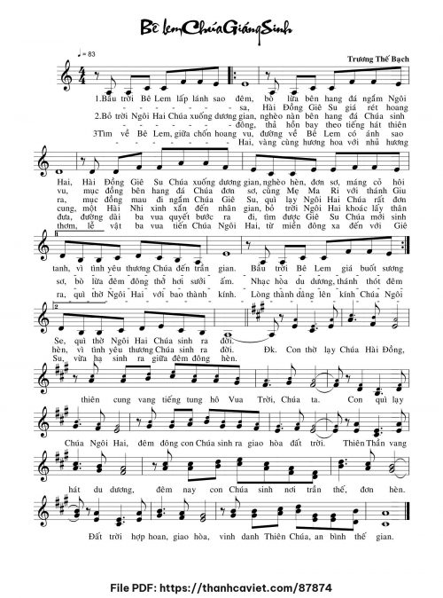 Bê Lem Chúa Giáng Sinh - Trương Thế Bạch - trang 1