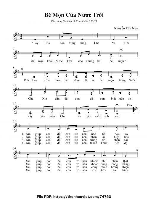 Bé mọn của Nước Trời - Nguyễn Thu Nga - trang 1