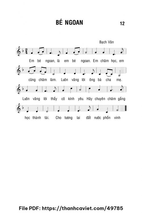 Bé ngoan - Lm. Bạch Vân - trang 1