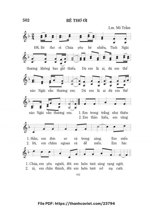 Bé thơ ơi 2 - Lm. Mi Trầm - trang 1