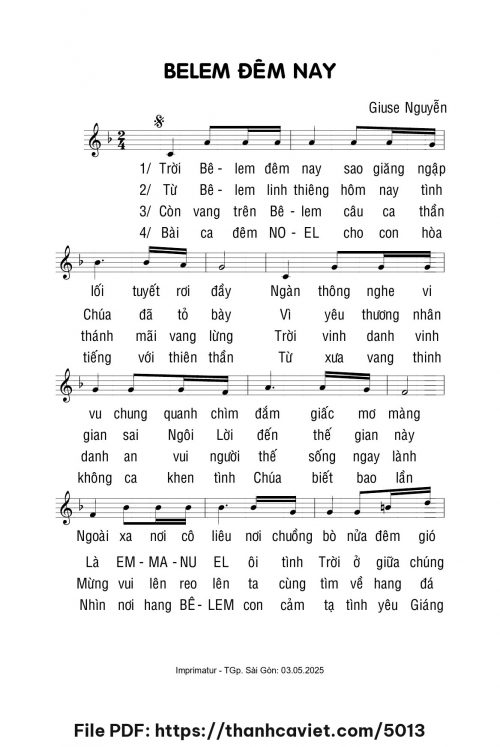 Belem đêm nay - Giuse Nguyễn - trang 1