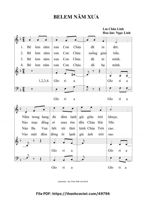 Bêlem năm xưa 3 - Lm. Châu Linh (Hòa âm: Ngọc Linh) - trang 1