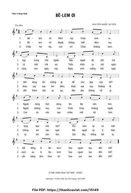 Bêlem ơi - Nguyễn Khắc Xuyên - trang 1
