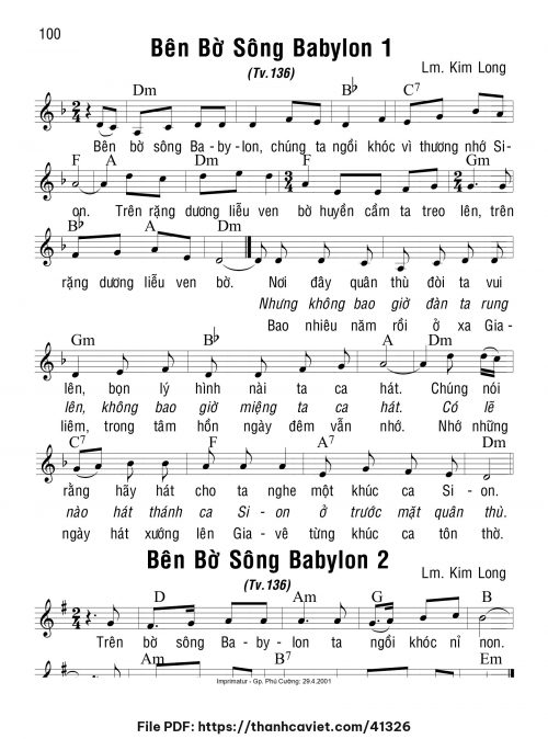 Bên bờ sông Babylon 2 - Lm. Kim Long - trang 1