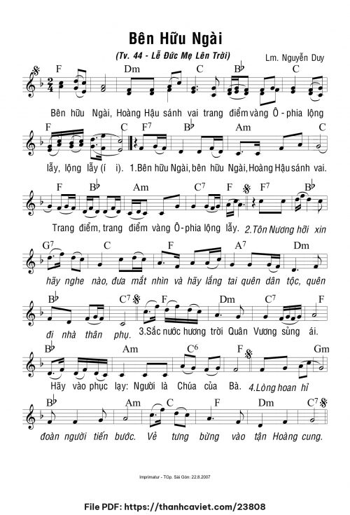 Bên hữu Ngài - Lm. Nguyễn Duy - trang 1