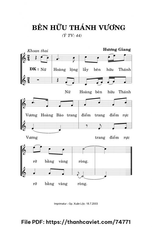 Bên hữu Thánh Vương - Hương Giang - trang 1