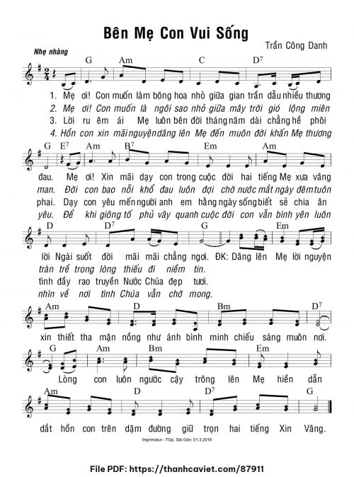Bên Mẹ con vui sống - Trần Công Danh - trang 1
