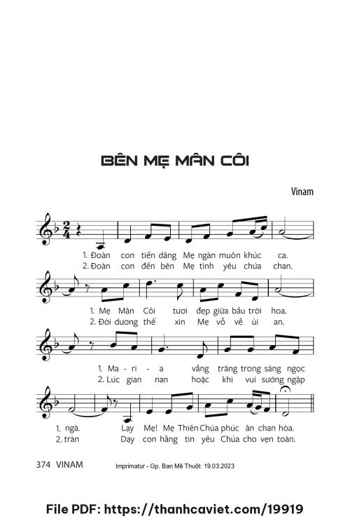 Bên Mẹ Mân Côi - Vinam - trang 1