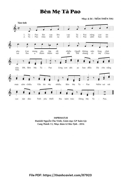 Bên Mẹ TàPao - Trầm Thiên Thu - trang 1