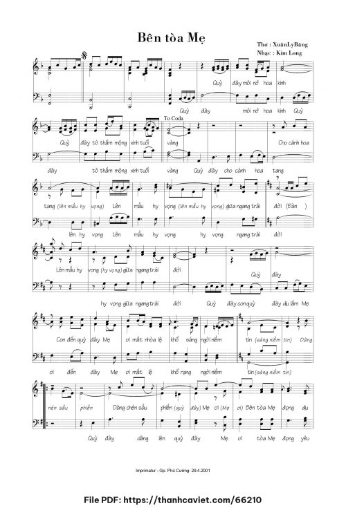 Bên tòa Mẹ - Lm. Kim Long - ĐÔ. Xuân Ly Băng - trang 1