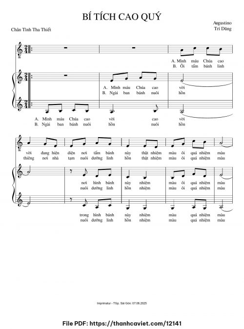 Bí tích cao quý - Augustino Trí Dũng - trang 1