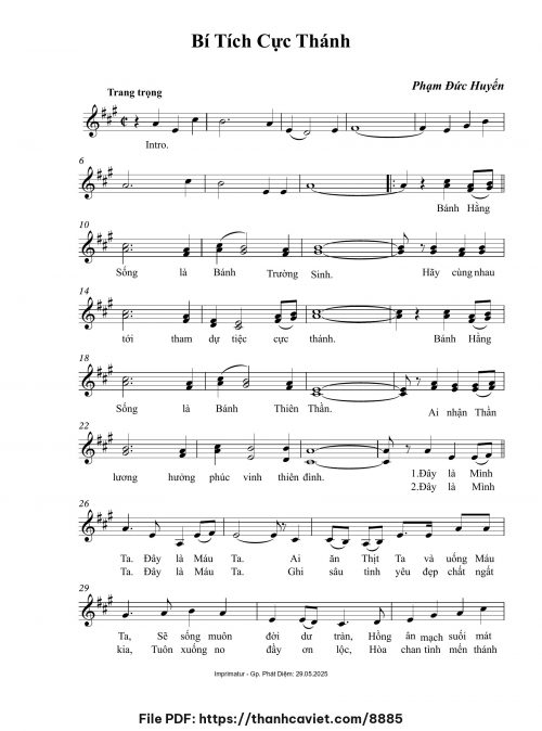 Bí tích cực thánh - Phạm Đức Huyến - trang 1