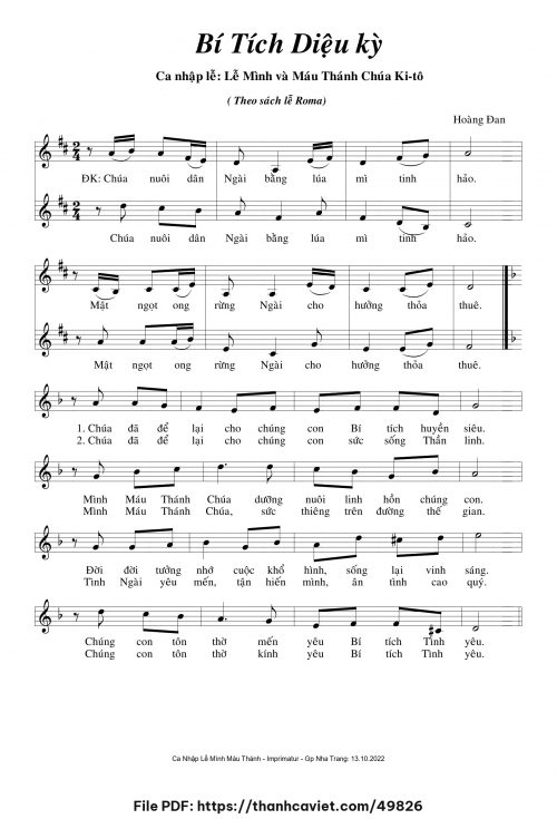 Bí tích diệu kỳ - Hoàng Đan - trang 1
