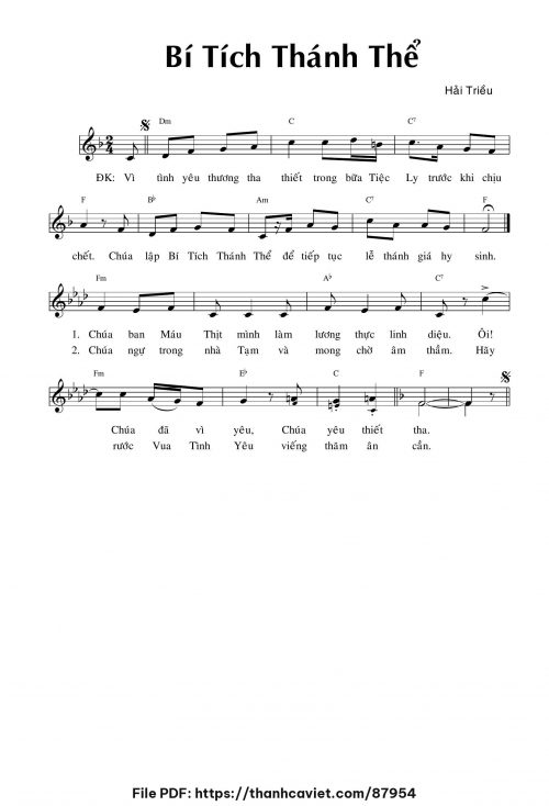 Bí tích Thánh Thể - Hải Triều - trang 1