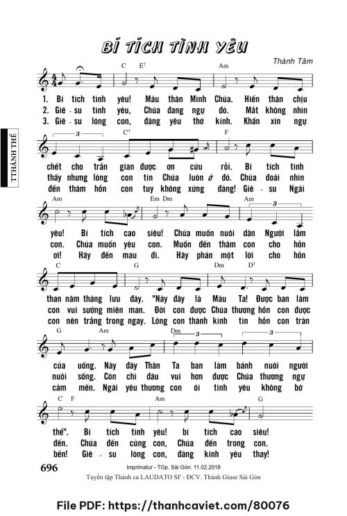 Bí tích tình yêu - Lm. Thành Tâm - trang 1