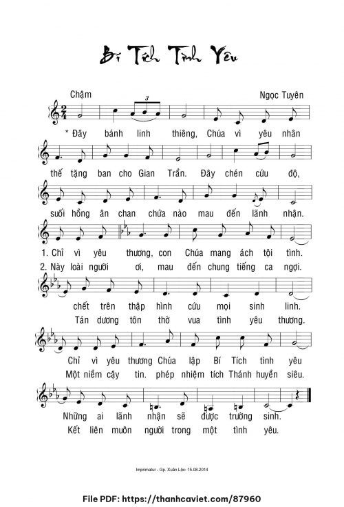 Bí tích tình yêu - Ngọc Tuyên - trang 1