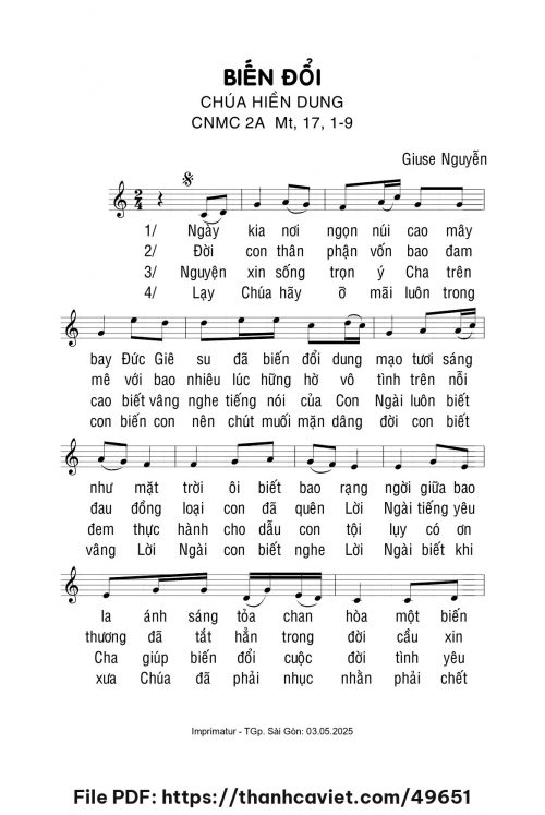 Biến đổi - Giuse Nguyễn - trang 1