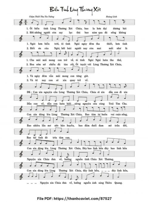 Biển tình Lòng Thương Xót Chúa - Hoàng Linh - trang 1